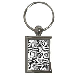 Zebra Print Stripes Key Chain (rectangle) by SpinnyChairDesigns