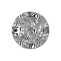 Zebra Print Stripes Magnet 3  (round) by SpinnyChairDesigns