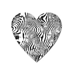 Zebra Print Stripes Heart Magnet by SpinnyChairDesigns