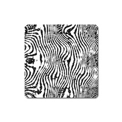 Zebra Print Stripes Square Magnet by SpinnyChairDesigns