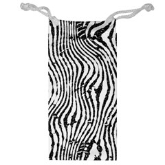 Zebra Print Stripes Jewelry Bag by SpinnyChairDesigns