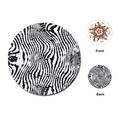 Zebra Print Stripes Playing Cards Single Design (round) by SpinnyChairDesigns