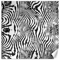 Zebra Print Stripes Canvas 12  X 12  by SpinnyChairDesigns