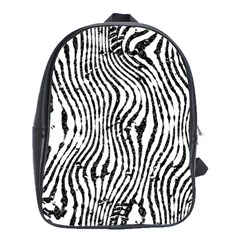 Zebra Print Stripes School Bag (large) by SpinnyChairDesigns