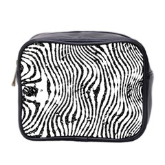 Zebra Print Stripes Mini Toiletries Bag (two Sides) by SpinnyChairDesigns