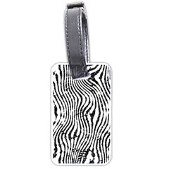 Zebra Print Stripes Luggage Tag (one Side) by SpinnyChairDesigns