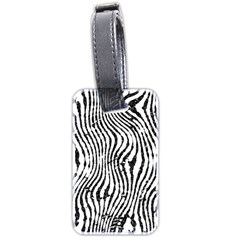 Zebra Print Stripes Luggage Tag (two Sides) by SpinnyChairDesigns