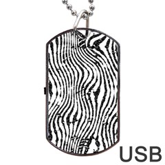 Zebra Print Stripes Dog Tag Usb Flash (one Side) by SpinnyChairDesigns