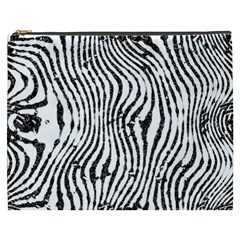 Zebra Print Stripes Cosmetic Bag (xxxl) by SpinnyChairDesigns