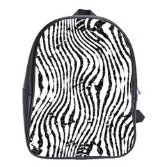 Zebra Print Stripes School Bag (xl) by SpinnyChairDesigns