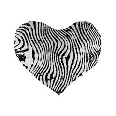 Zebra Print Stripes Standard 16  Premium Heart Shape Cushions by SpinnyChairDesigns