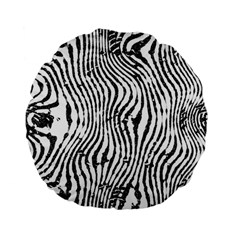 Zebra Print Stripes Standard 15  Premium Flano Round Cushions by SpinnyChairDesigns