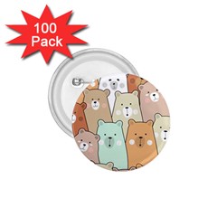 Colorful-baby-bear-cartoon-seamless-pattern 1 75  Buttons (100 Pack) 