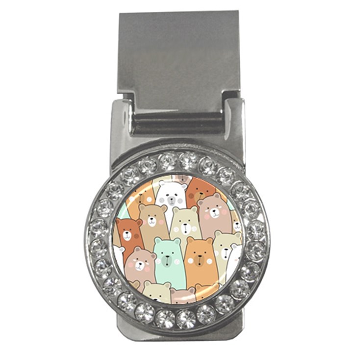 Colorful-baby-bear-cartoon-seamless-pattern Money Clips (CZ) 