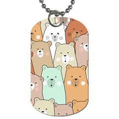 Colorful-baby-bear-cartoon-seamless-pattern Dog Tag (one Side) by Sobalvarro