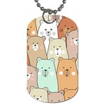 Colorful-baby-bear-cartoon-seamless-pattern Dog Tag (One Side) Front