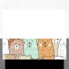 Colorful-baby-bear-cartoon-seamless-pattern Rectangular Jigsaw Puzzl by Sobalvarro