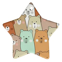 Colorful-baby-bear-cartoon-seamless-pattern Star Ornament (two Sides) by Sobalvarro