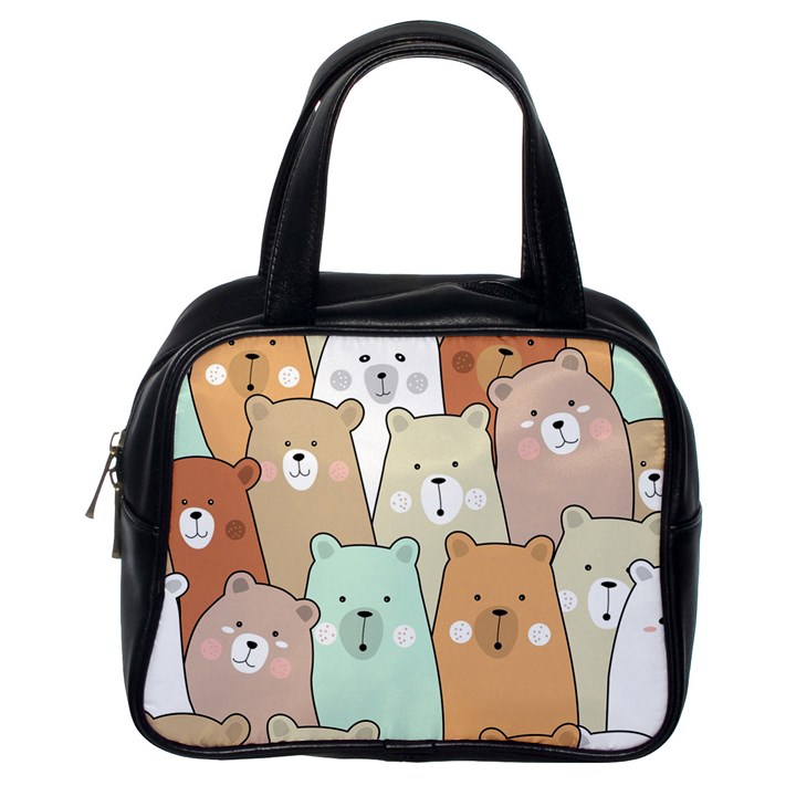 Colorful-baby-bear-cartoon-seamless-pattern Classic Handbag (One Side)