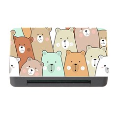 Colorful-baby-bear-cartoon-seamless-pattern Memory Card Reader With Cf by Sobalvarro