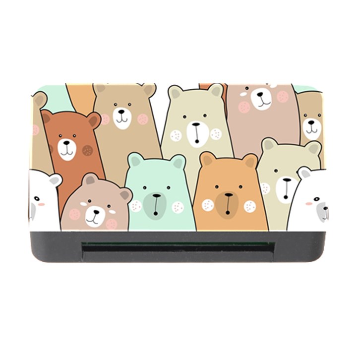 Colorful-baby-bear-cartoon-seamless-pattern Memory Card Reader with CF