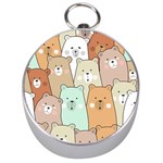 Colorful-baby-bear-cartoon-seamless-pattern Silver Compasses Front