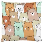 Colorful-baby-bear-cartoon-seamless-pattern Large Flano Cushion Case (Two Sides) Front