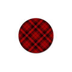 Red And Black Plaid Stripes Golf Ball Marker (4 Pack) by SpinnyChairDesigns