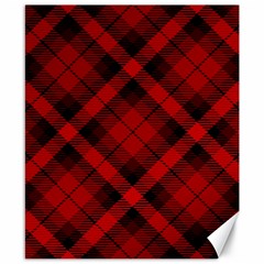 Red And Black Plaid Stripes Canvas 8  X 10  by SpinnyChairDesigns