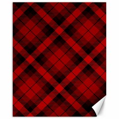 Red And Black Plaid Stripes Canvas 16  X 20  by SpinnyChairDesigns