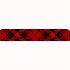 Red And Black Plaid Stripes Small Bar Mats by SpinnyChairDesigns