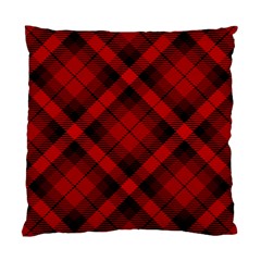 Red And Black Plaid Stripes Standard Cushion Case (one Side) by SpinnyChairDesigns