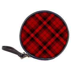 Red And Black Plaid Stripes Classic 20-cd Wallets by SpinnyChairDesigns