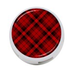 Red and Black Plaid Stripes 4-Port USB Hub (One Side) Front