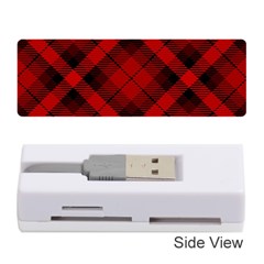 Red And Black Plaid Stripes Memory Card Reader (stick) by SpinnyChairDesigns