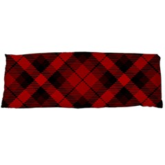 Red And Black Plaid Stripes Body Pillow Case (dakimakura) by SpinnyChairDesigns