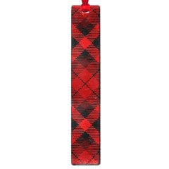 Red And Black Plaid Stripes Large Book Marks by SpinnyChairDesigns