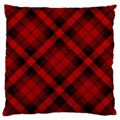 Red And Black Plaid Stripes Standard Flano Cushion Case (one Side) by SpinnyChairDesigns