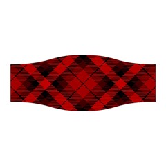 Red And Black Plaid Stripes Stretchable Headband by SpinnyChairDesigns