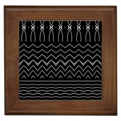 Black And White Minimalist Stripes  Framed Tile by SpinnyChairDesigns