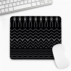 Black And White Minimalist Stripes  Large Mousepads by SpinnyChairDesigns