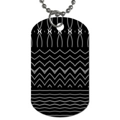 Black And White Minimalist Stripes  Dog Tag (one Side) by SpinnyChairDesigns