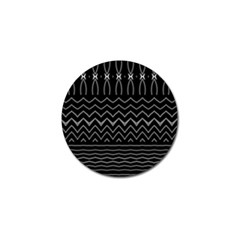 Black And White Minimalist Stripes  Golf Ball Marker by SpinnyChairDesigns