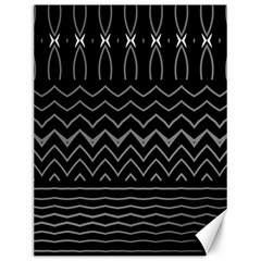 Black And White Minimalist Stripes  Canvas 12  X 16  by SpinnyChairDesigns