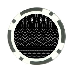 Black And White Minimalist Stripes  Poker Chip Card Guard by SpinnyChairDesigns