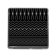 Black And White Minimalist Stripes  Memory Card Reader (square 5 Slot) by SpinnyChairDesigns