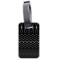 Black And White Minimalist Stripes  Luggage Tag (two Sides) by SpinnyChairDesigns