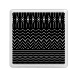 Black and White Minimalist Stripes  Memory Card Reader (Square) Front