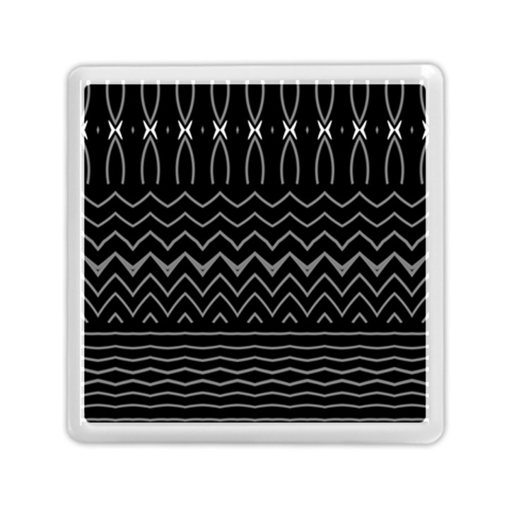 Black and White Minimalist Stripes  Memory Card Reader (Square)