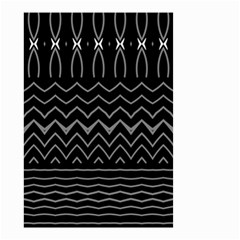 Black And White Minimalist Stripes  Small Garden Flag (two Sides) by SpinnyChairDesigns